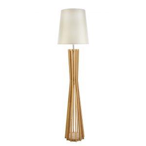 Como 1 Light Floor Lamp Wood / Beige - COMO-F/L