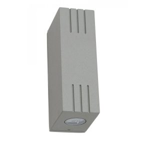 Fora 6W Up/Down LED Wall Pillar Light Silver - FORA-2L SIL