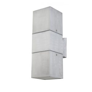 Liat 240V GU10 Up/Down Wall Pillar Light Aluminium - LIAT-2-PA