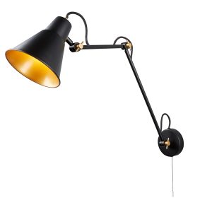 Flux Wall Light Black / Gold - LSW-BL