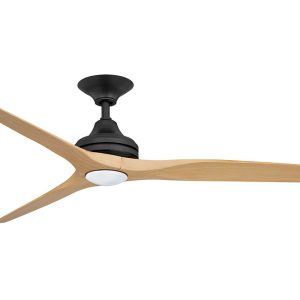 Spitfire 2 60" AC Ceiling Fan With 17W Dimmable LED Black Motor / Natural Polymer Blades - MS21BL + BS21NA + SPI17W