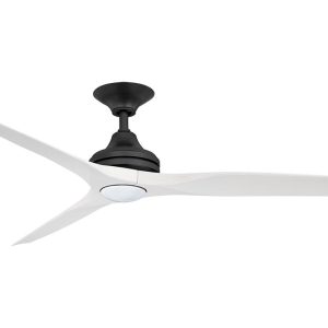 Spitfire 2 60" AC Ceiling Fan With 17W Dimmable LED Black Motor / White Wash Polymer Blades - MS21BL + BS21WW + SPI17W