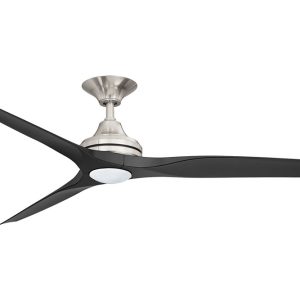 Spitfire 2 60" AC Ceiling Fan With 17W Dimmable LED Brushed Nickel Motor / Black Polymer Blades - MS21BN + BS21BL + SPI17W