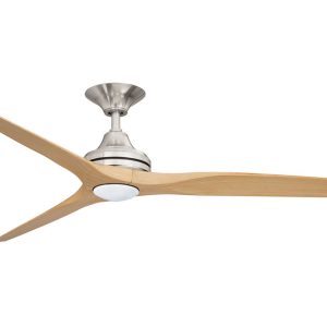 Spitfire 2 60" AC Ceiling Fan With 17W Dimmable LED Brushed Nickel Motor / Natural Polymer Blades - MS21BN + BS21NA + SPI17W