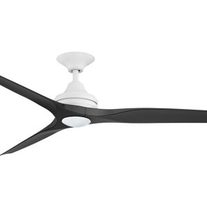 Spitfire 2 60" AC Ceiling Fan With 17W Dimmable LED Matt White Motor / Black Polymer Blades - MS21MW + BS21BL + SPI17W