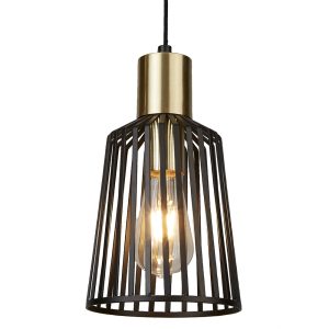 Maven Mini Pendant Light Black / Brass - MS9412-BLBS