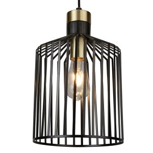 Maven Midi Pendant Light Black / Brass - MS9413-BLBS