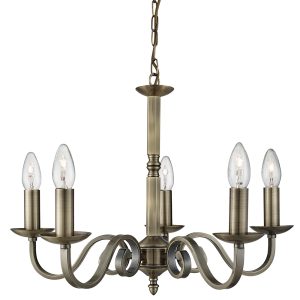 Emerson 5 Light Pendant Antique Brass - R1505-5P-AB