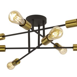 Alvie 8 Light Black / Brass - R8048-BLBS