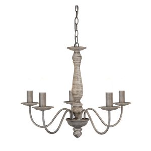 Quincy 5 Light Pendant Silver / Grey - R9235-GY