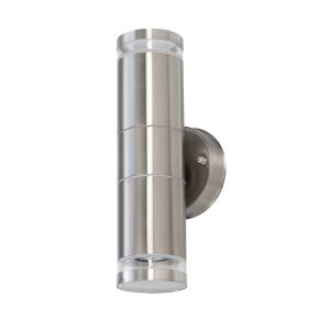 Ryan 10W Up/Down LED Wall Pillar Light Stainless Steel / Warm White - RYAN-2L-LED S/S 3000K