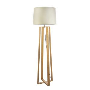 Sweden 1 Light Floor Lamp Wood / Beige - SWEDEN F/L WOOD