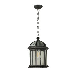 Tower 1 Light Chain Pendant Light - Black