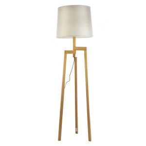 Tripod 1 Light Floor Lamp Wood / Beige - TRIPOD-F/L WOOD