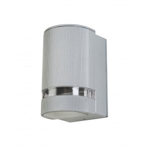 Zara 240V GU10 Wall Pillar Light Silver - ZARA-1-SIL