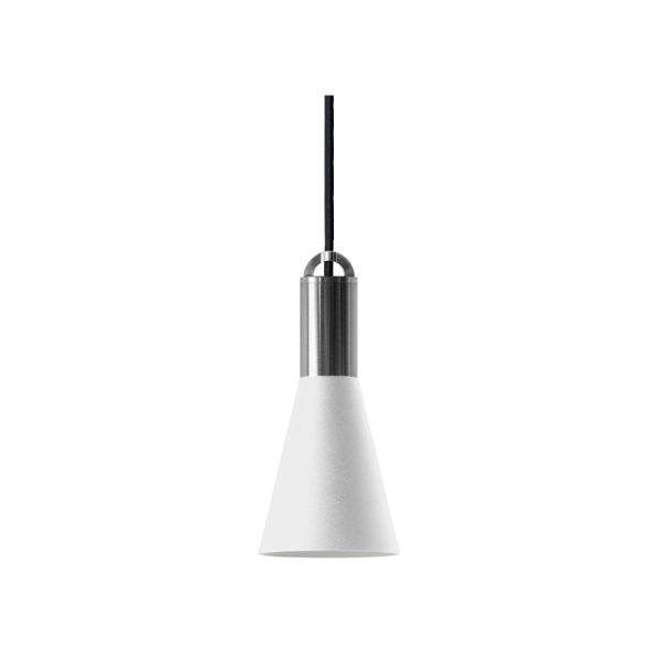 Sync Small Cone Pendant White / Nickel - LUX.SYNC.SUSPENSION.NKL + LUX.SYNC.CONE.S.WHT