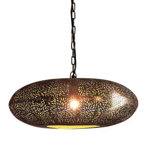 Atlas 1 Light Perforated Ellipse Pendant Nickel - ZAF10230