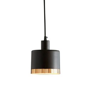 Montreux 1 Light Drum Pendant Small Black/Gold - ZAF10349