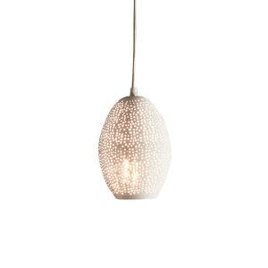 Stella 1 Light Perforated Balloon Pendant White - ZAF11095WH