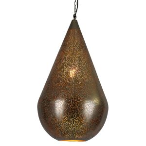 Aquarius Perforated Teardrop Pendant Large Nickel - ZAF11098NI