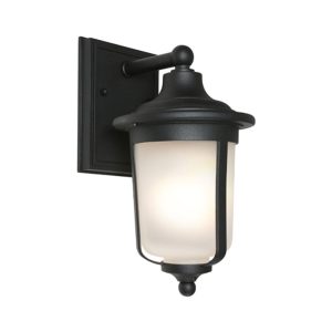 Devon 1 Light Wall Light Black / Frost - DEVO1EBLK