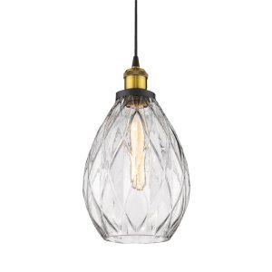 Evelyn 1 Light Glass Pendant Clear - 31351