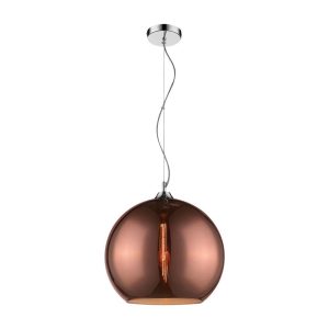 Jazz 350mm 1 Light Glass Pendant Copper - 31360