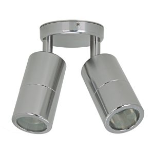 Shadow 12W 240V LED Double Adjustable Wall Pillar Light Titanium Silver / Warm White - 49172