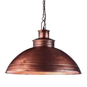 Sheldon Iron Shallow Dome Pendant Antique Copper - ZAF10218CP