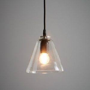 Cono 1 Light Glass Cone Pendant Clear - ZAF10340