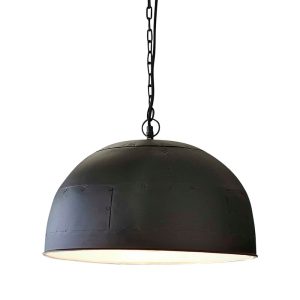 Noir Iron Dome Pendant Small Matt Black/White - ZAF10410