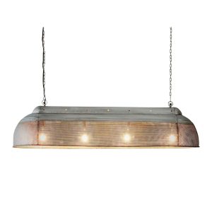 Riva Perforated Iron Dome Pendant Extra Long Zinc - ZAF10414