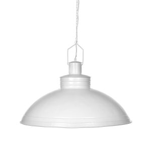 Sheldon Iron Shallow Dome Pendant Metallic White - ZAF10416