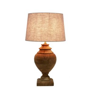 Amphora Turned Wood Urn Table Lamp Small Weather Barn - ZAF14126A