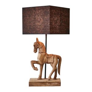 Clyde Wooden Horse Table Lamp Large Weather Barn - KITZAF14149