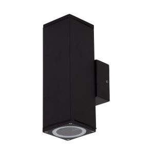 Alpha 240V GU10 Up/Down Wall Pillar Light Black - 19794