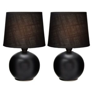 Louis Ceramic Table Lamp Set of 2 Black - LL-14-0065