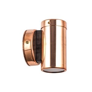 Poseidon 240V GU10 Fixed Wall Pillar Light Solid Copper - PG1FCEC