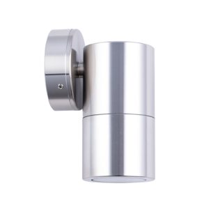 Poseidon 240V GU10 Fixed Wall Pillar Light Anodized Aluminium - PG1FSHSIL