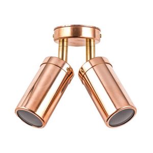 Poseidon 240V GU10 Double Adjustable Wall Pillar Light Solid Copper - PG2ACEC