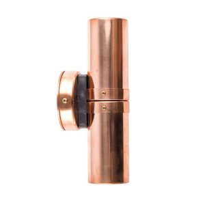 Poseidon 240V GU10 Up & Down Wall Pillar Light Solid Copper - PGUDCEC