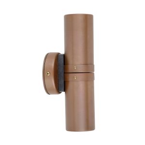 Poseidon 240V GU10 Up & Down Wall Pillar Light Aged Copper - PGUDCECA