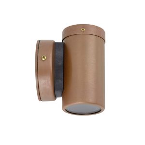 Poseidon 240V GU10 Fixed Wall Pillar Light Aged Copper - PG1FCECA