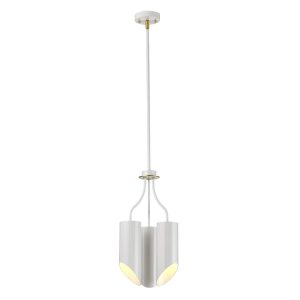 Quinto 3 Light Chandelier White / Aged Brass - QUINTO3 WAB [CLONE]