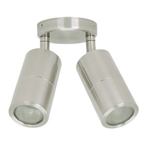 Shadow 12W 240V LED Double Adjustable Wall Pillar Light Stainless Steel / Warm White - 49168