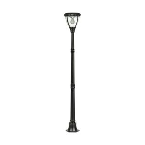 Traditional Single Head LED Post Light With Motion Sensor - Black - SLDPL0007A-S2-6.2W-PIR