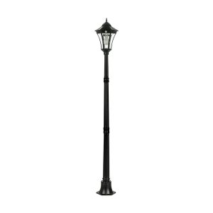 Traditional Single Head LED Post Light With Motion Sensor - Black - SLDPL0009A-S2-3.8W-PIR