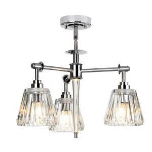 Agatha 10.5W LED 3 Light Semi Flush / Pendant Polished Chrome / Warm White - BATH/AGATHA3P PC [CLONE]