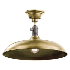 Cobson 1 Light Semi Flush Natural Brass - KL/COBSON/P BR [CLONE]