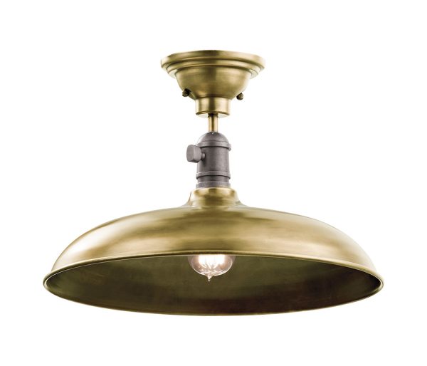 Cobson 1 Light Semi Flush Natural Brass - KL/COBSON/P BR [CLONE]